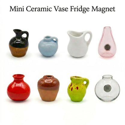 Compact Round Magnetic Mini Hydroponic Glass Vase Fridge Magnets Set - Real Flower Propagation Station, Fridge Decor Blooms, Cute Kitchen & Locker Gift for Graduation Nurses Week