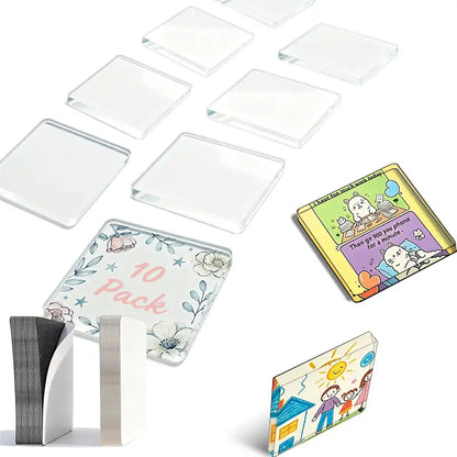 Magnetic Photo Frames 2"x2" Clear Acrylic DIY Fridge Magnets with Adhesive Backing ,Halloween Decorations,Square Magnets for Crafts, Kitchen, Classroom, Party,Office Decoration