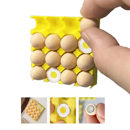 Decorative Metal Egg Carton Fridge Magnet Set - 1pc Resin Artwork Tray, 16 Removable Magnetic Eggs, 3D Food Refrigerator Magnets for Kitchen Decor, Funny Housewarming Gifts