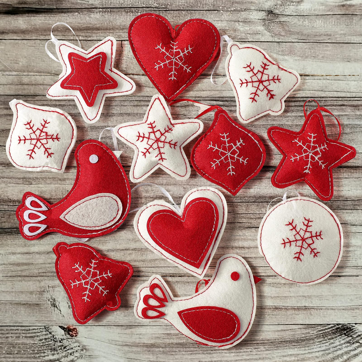 SmoothNovelty 12 Pcs Fall Felt Acorn Ornaments Thanksgiving Hanging Decor