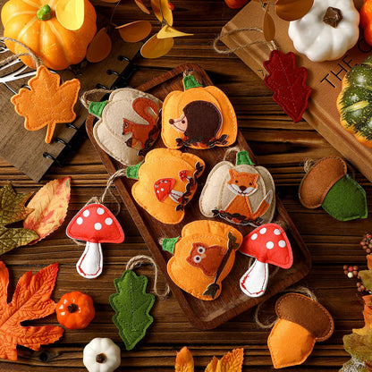 SmoothNovelty 12 Pcs Fall Felt Acorn Ornaments Thanksgiving Hanging Decor
