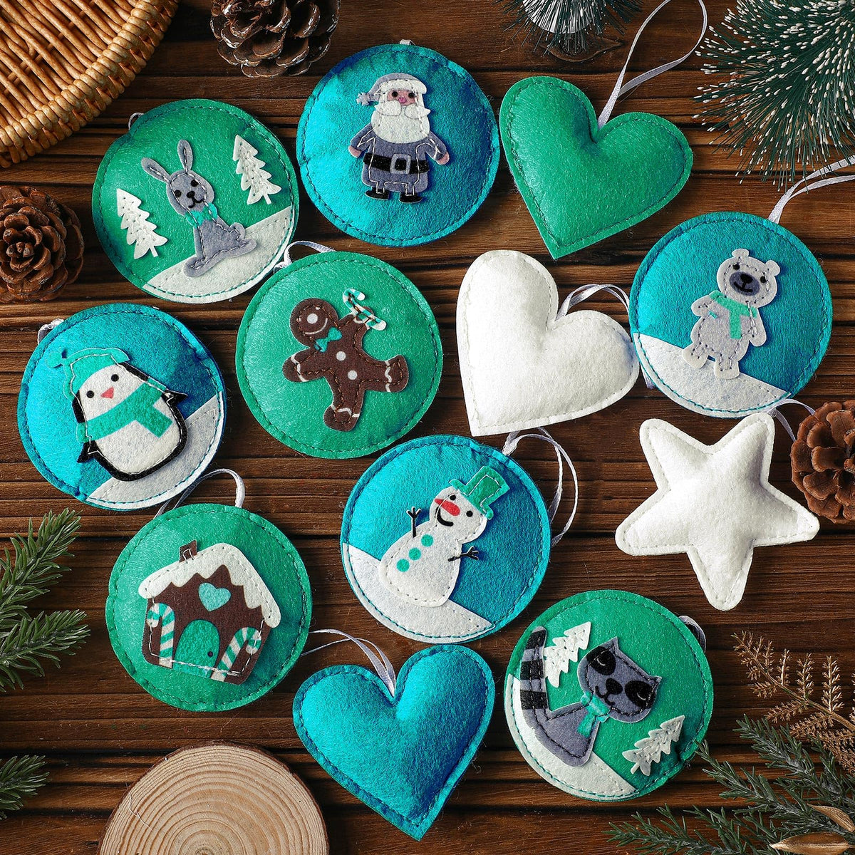 SmoothNovelty 12 Pcs Fall Felt Acorn Ornaments Thanksgiving Hanging Decor