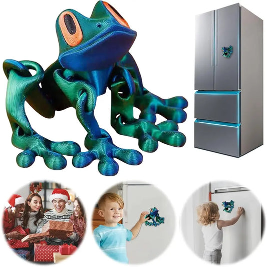 4pcs Magnetic Material Jumping Frog Figurines - Lightweight, Realistic, Movable Articulated Models, Refrigerator Decorating Magnet, Home Office Gift, Fridge Magnet Accessory