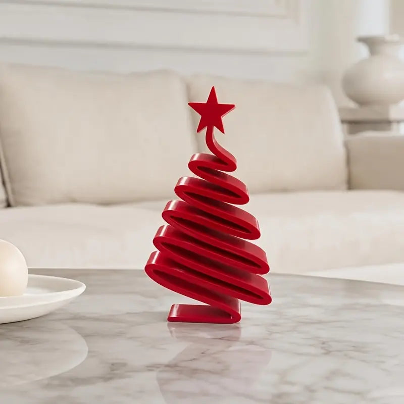 Mini Desktop Christmas Tree Ornament, Simple Small Plastic Christmas Tree with Branches, Home Decor for Small Spaces, Festive Decoration