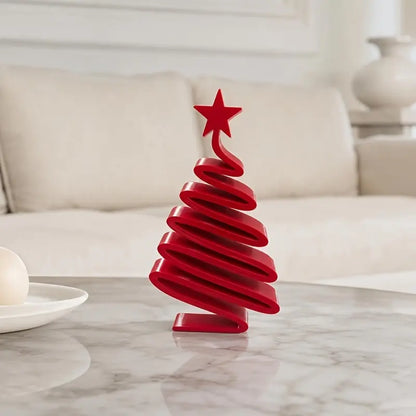 Mini Desktop Christmas Tree Ornament, Simple Small Plastic Christmas Tree with Branches, Home Decor for Small Spaces, Festive Decoration