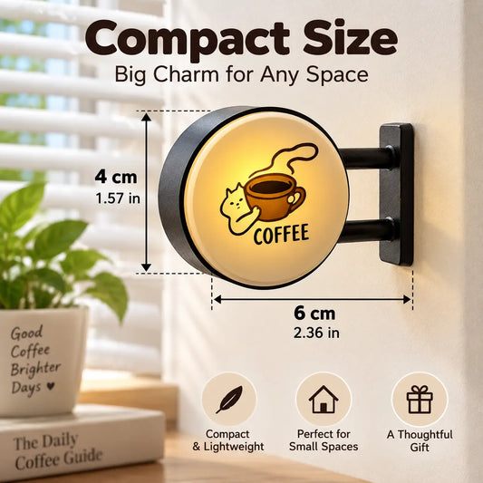 Korean Ins Style LED Coffee Corner Light Sign Fridge Magnet, Magnetic Aesthetic Decor for Coffee Machine, Cute Kitchen Vibe Accessory for Coffee Lovers