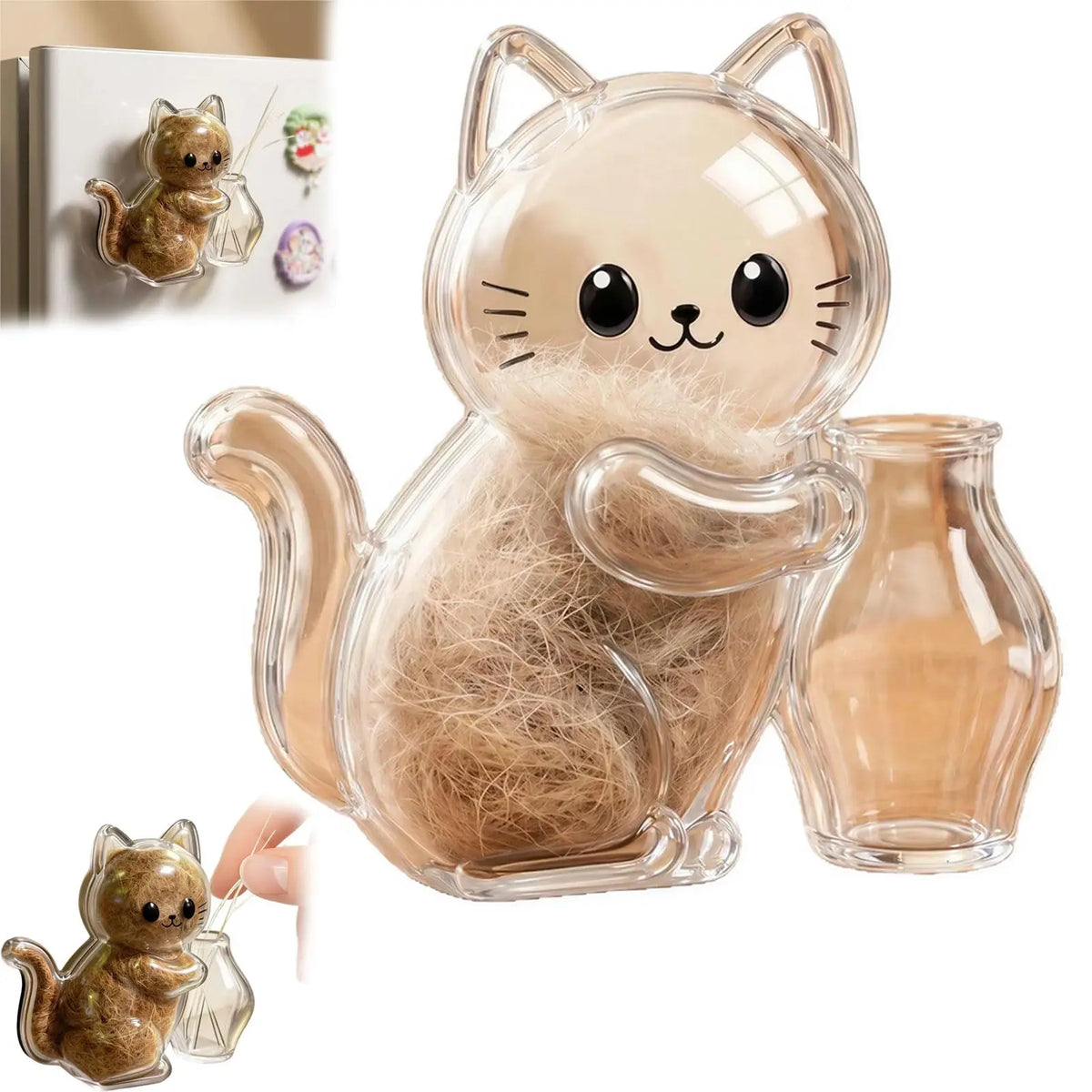 2 Pcs Cute Fridge Magnets Whisker Holder - Transparent Acrylic Magnetic Item, Refrigerator Decorating Magnets, Home Supplies Gift for Cat Owners