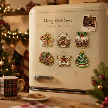 Christmas Fridge Magnet - 2.76x2.76" Festive Home & Kitchen Refrigerator Decor, Holiday Gift (Home & Festive Party Supplies)