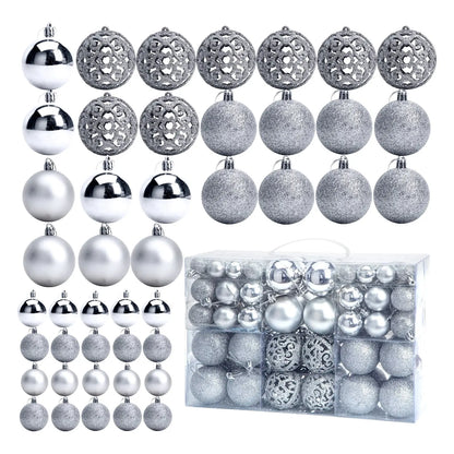 100-Piece Shatterproof Christmas Ball Ornaments  - Champagne & White Hanging Tree Decor, Holiday Indoor Home Party Supplies, Black Friday Deal: Christmas/New Year Gift