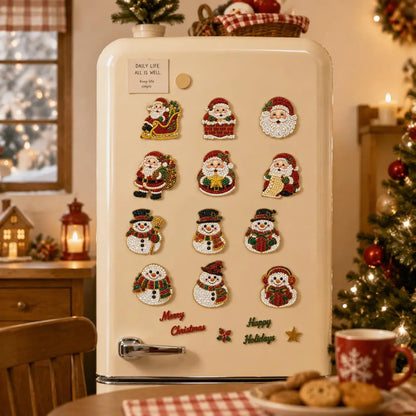 Christmas Fridge Magnet - 2.76x2.76" Festive Home & Kitchen Refrigerator Decor, Holiday Gift (Home & Festive Party Supplies)