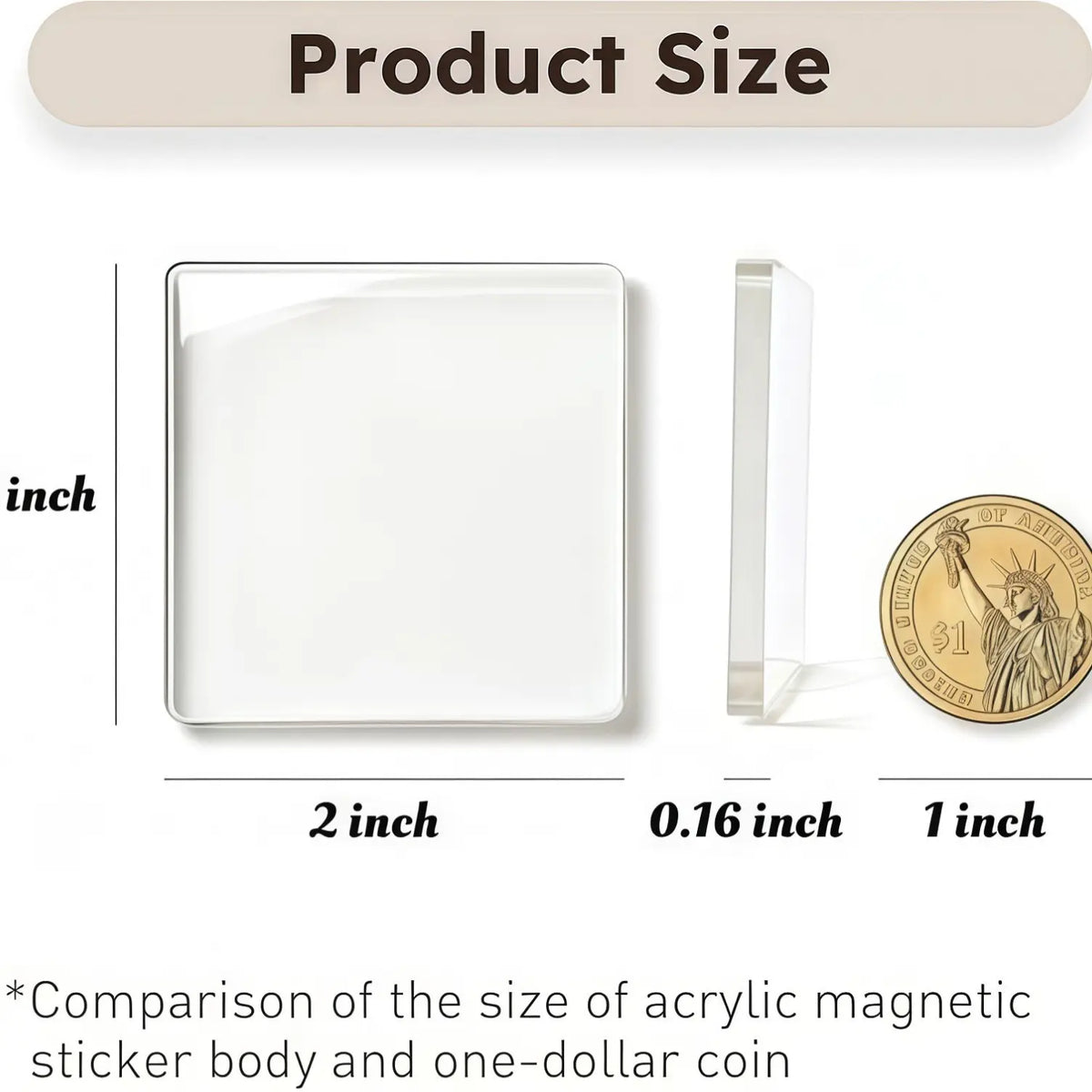 10 Pcs DIY Fridge Magnet Craft Set Acrylic Square Decorative Refrigerator Magnet with Adhesive Backing Ferrite Magnets for Office,Classroom,Cabinets,Kitchen