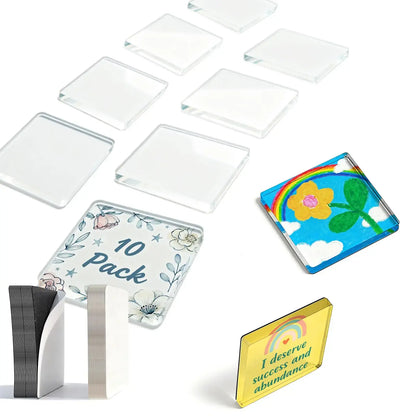 【DealsForYouDays】20-Pack Upgraded DIY Fridge Magnets Set with Adhesive Backing - 2"x2"x0.16" Square Magnetic Photo Frames, Custom Photocard Holders for Home Decor, Artwork Display on Wall, Metal Surfaces with Soft Mag Sheet Hold