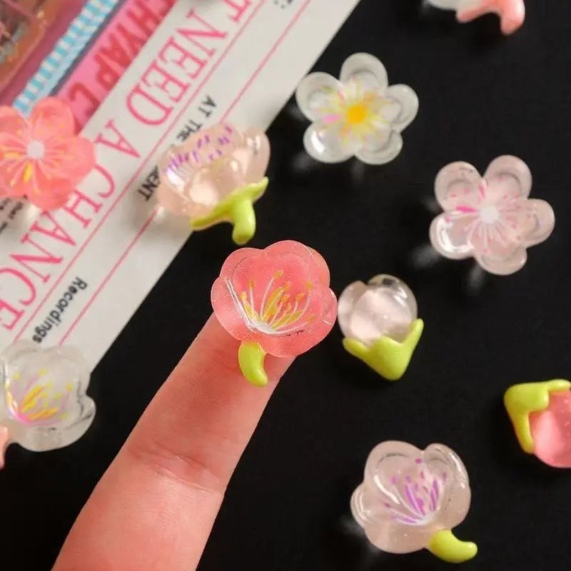 12/24pcs Random Mix Resin Flower Refrigerator Magnets Decorative, Cute Decor for Kitchen, Office, Whiteboard, Storage Cabinet, Dishwasher