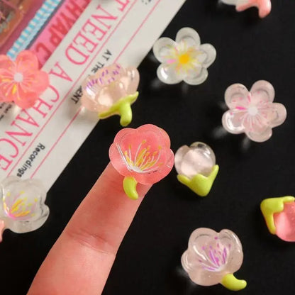12/24pcs Random Mix Resin Flower Refrigerator Magnets Decorative, Cute Decor for Kitchen, Office, Whiteboard, Storage Cabinet, Dishwasher
