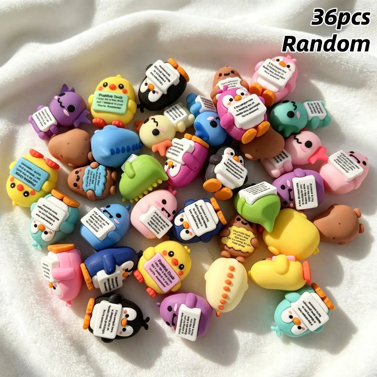 24/36-Piece Set of Random Mini Positive Figurines, Inspirational Emotional Support Gifts, Aesthetic Desk Decor and Stocking Stuffers for Halloween, Thanksgiving and Christmas, Great for Family, Friends and Colleagues