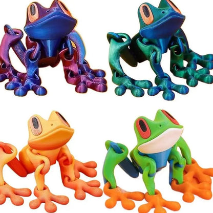 4pcs Magnetic Material Jumping Frog Figurines - Lightweight, Realistic, Movable Articulated Models, Refrigerator Decorating Magnet, Home Office Gift, Fridge Magnet Accessory