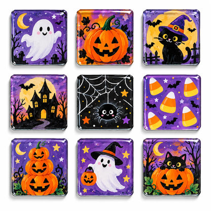 10 Pcs DIY Fridge Magnet Craft Set Acrylic Square Decorative Refrigerator Magnet with Adhesive Backing Ferrite Magnets for Office,Classroom,Cabinets,Kitchen
