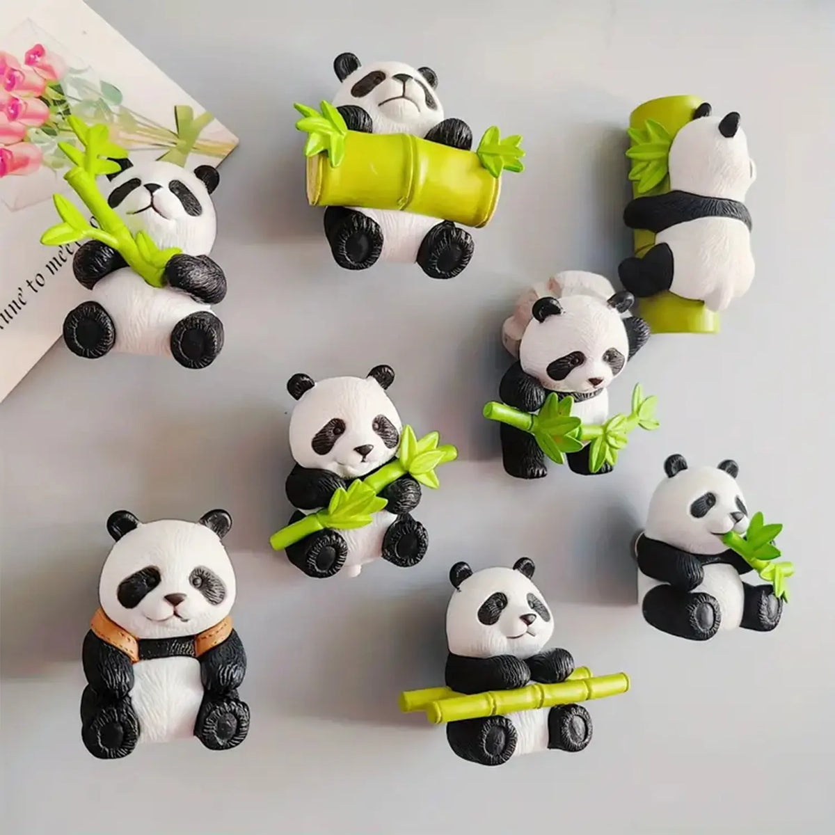 8pcs Set Fridge Magnets Cute, 3D Cartoon Panda Refrigerator Magnet- Creative Decorative Magnets for  Kitchen and Dining Room