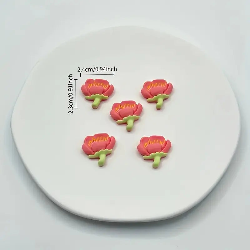 12/24pcs Random Mix Resin Flower Refrigerator Magnets Decorative, Cute Decor for Kitchen, Office, Whiteboard, Storage Cabinet, Dishwasher