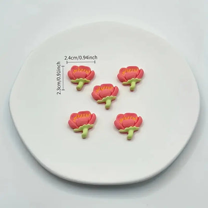 12/24pcs Random Mix Resin Flower Refrigerator Magnets Decorative, Cute Decor for Kitchen, Office, Whiteboard, Storage Cabinet, Dishwasher