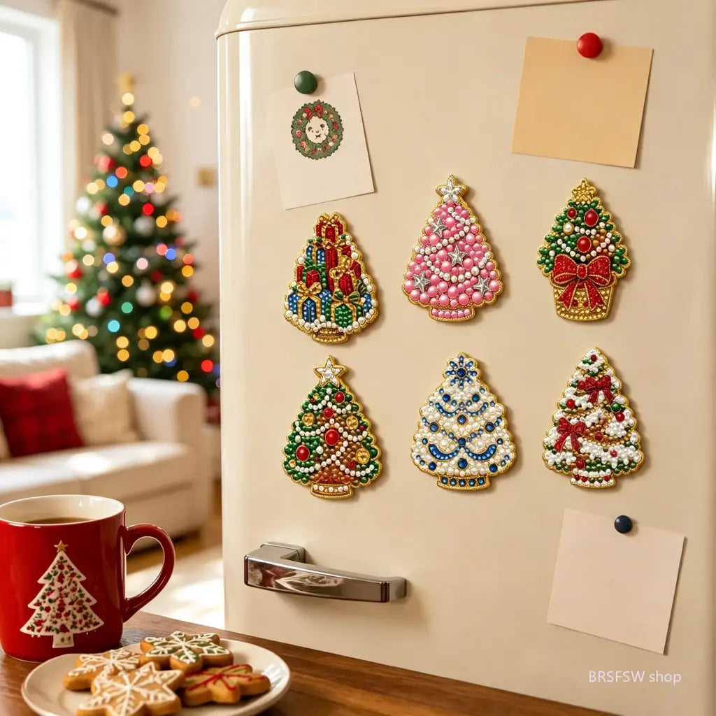 Christmas Fridge Magnet, 2.76 x 2.76 Inch Festive Xmas Refrigerator Magnet with Holiday Design, Decorative Kitchen Fridge Accessory for Christmas Home Decor, Holiday Parties, Seasonal Displays and Gifting