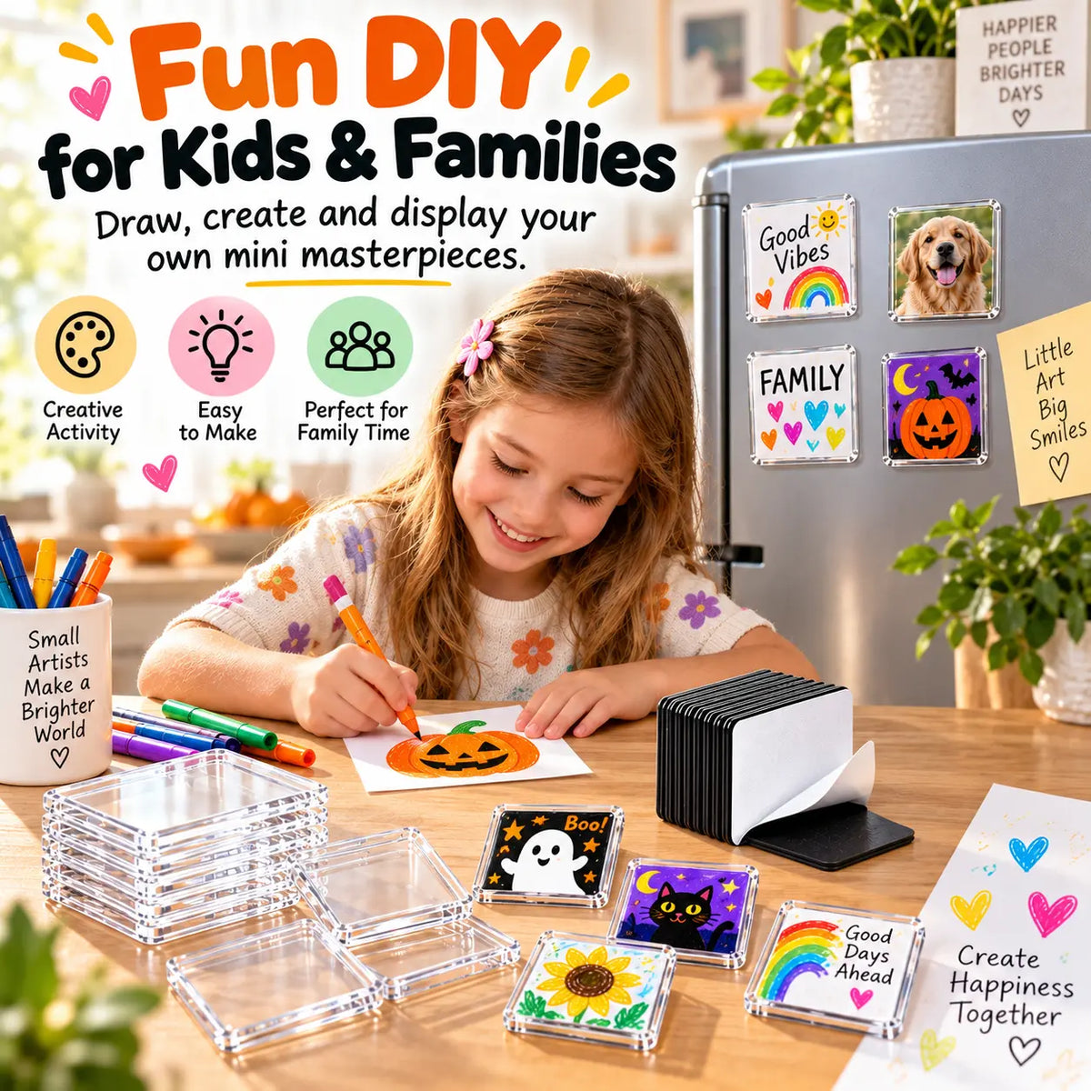 10/20-Pack 2"x2" Adhesive-Backed DIY Magnetic Refrigerator Magnets Set, Clear Acrylic DIY Refrigerator Magnets with Adhesive Backing for Pictures, Crafts, Gifts & Home Decoration