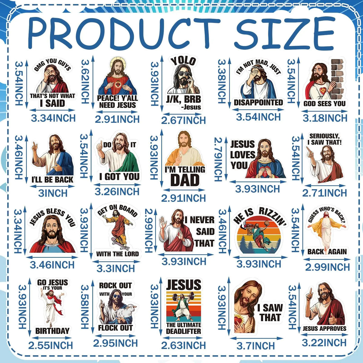 8/10/20/30Pcs Funny Jesus Fridge Magnet Jesus I Saw that Refrigerator Magnet Sticker for Kitchen Office Whiteboard Locker  Prefect for Family Friend Christmas Gift Thanksgiving Gift Home Decor