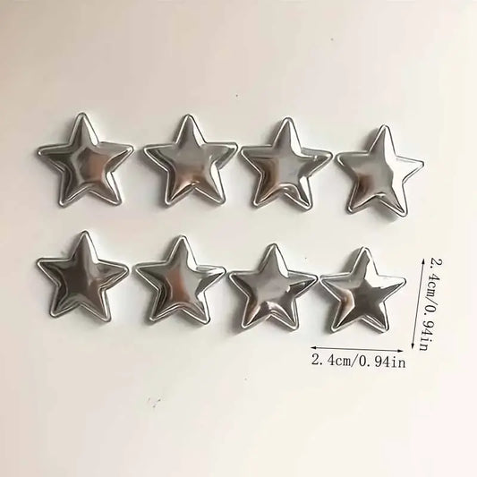 10 PCS Fashion Silver Star-Shaped Decorative Fridge Magnets, Refrigerator Magnets Set, Refrigerator Decorating Magnets, Perfect for Adorning Refrigerators, Offices and Homes, Kitchen and Office Decor, Fridge Organization Best Gift