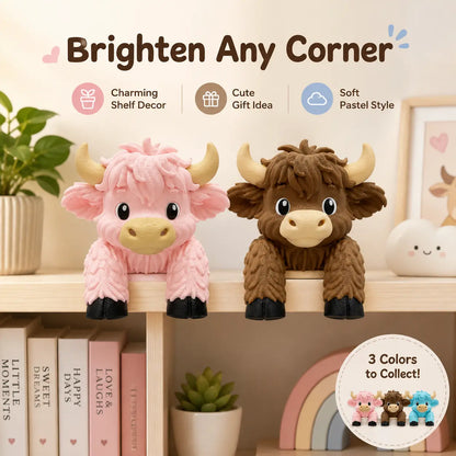 Highland Cow Monitor Buddy and Screen Sitter, 3D Printed Emotional Support Desk Companion and Office Decor-YY0